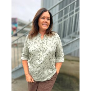 VAKKER VISCOSE BLUSE, GR�NN