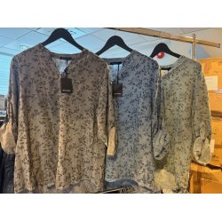 VAKKER VISCOSE BLUSE, GR�NN