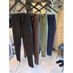 BUKSE MED SUPER STRETCH, VISCOSE, MRK BRUN