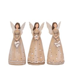 VAKKER ENGEL MED HJERTE, H 15 CM