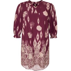 VAKKER VISCOSE TUNICA MED M�NSTER, PLOMME