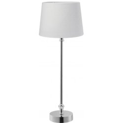 TRENDY OG STILIG BORDLAMPE, SLVFARGET MED HVIT SKJERM, H 56 CM M/SKJERM