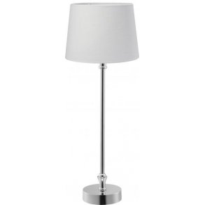 TRENDY OG STILIG BORDLAMPE, SLVFARGET MED HVIT SKJERM, H 56 CM M/SKJERM
