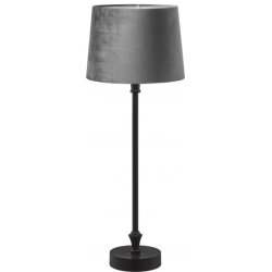 TRENDY OG STILIG BORDLAMPE, SVART MED GR SKJERM, H 56 CM M/SKJERM