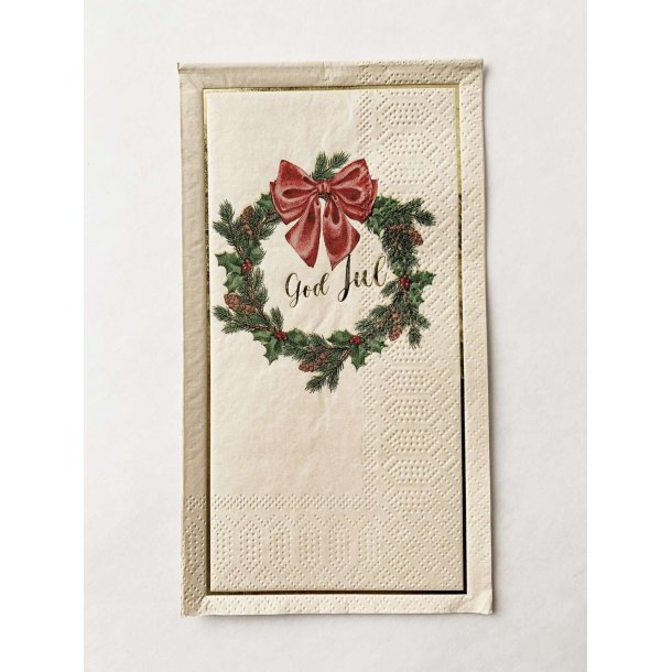 VAKKER BUFFET SERVIETT , "GOD JUL", 33 X 40 CM