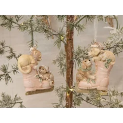 VAKKERT OPPHENG TIL TREET, HUNDER I STVEL, H 5, L 7,5 CM