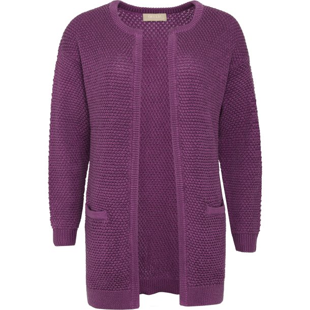 NYDELIG LANG JAKKE I BOMULL, LYNGFARGET