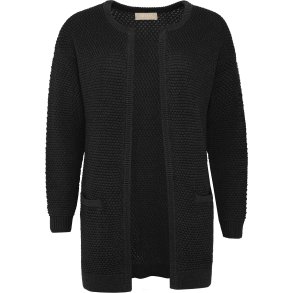 NYDELIG LANG JAKKE I BOMULL, SVART