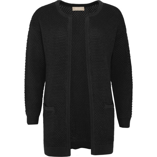 NYDELIG LANG JAKKE I BOMULL, SVART