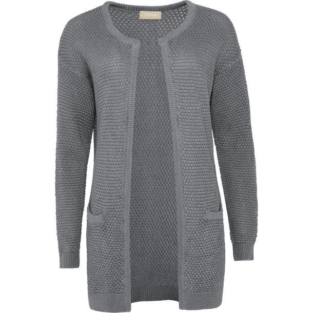 NYDELIG LANG JAKKE I BOMULL, GR�