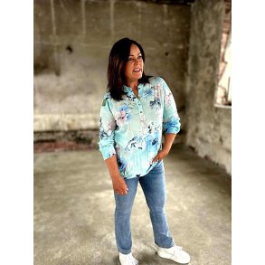 VAKKER VISCOSE BLUSE, LYS TURKIS