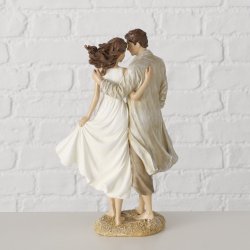 VAKKER KERAMIKK FIGUR, MANN OG KVINNE, H 25,5 CM
