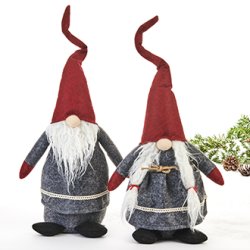 KOSELIG NISSEFAR I GR VADMELSKLR OG RD LUE, H 45 CM