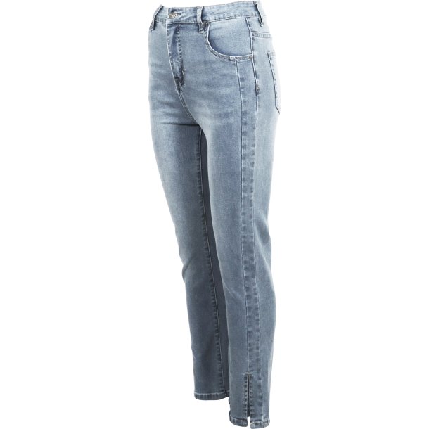 HERLIG JEANS MED VELDIG GOD STRETCH OG H�YT LIV, 3/4 BENLENGDE, DENIM BLUE