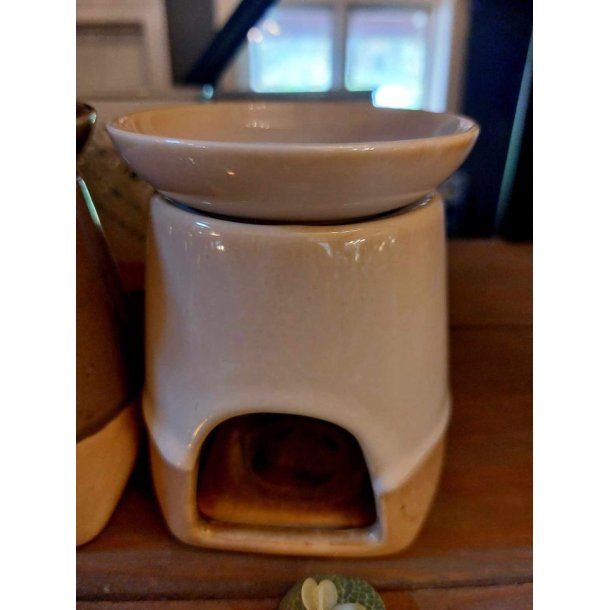 DUFTBRENNER I KERAMIKK, 11 X 9 CM, BEIGE