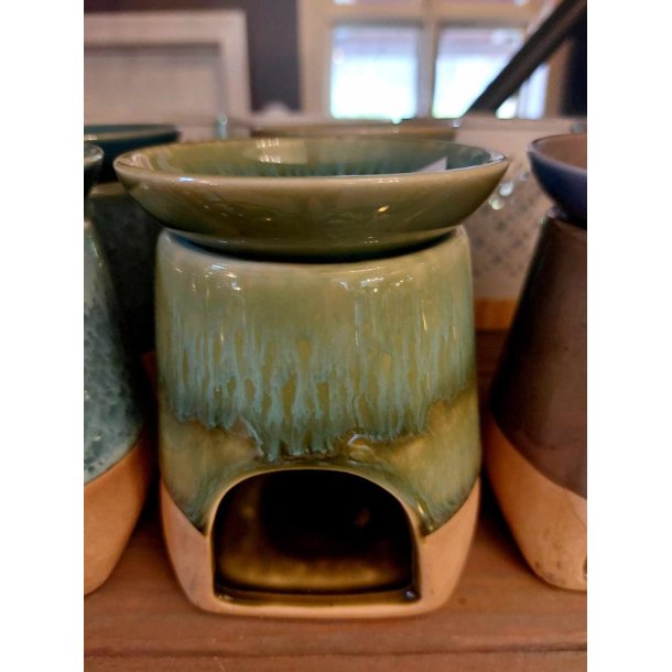 DUFTBRENNER I KERAMIKK, 11 X 9 CM, GR�NN