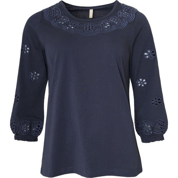 NYDELIG BOMULLS TOPP MED HULLM�NSTER, M�RK BL�