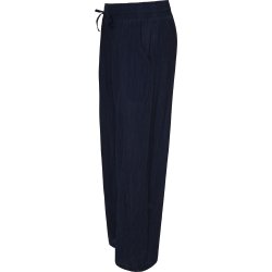LEKKER BUKSE I VISCOSE CREPE MED VIDE BEN OG STRIKK I LIVET, M�RK BL�