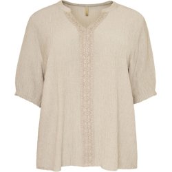 NYDELIG VISCOSE TOPP, LYS BEIGE