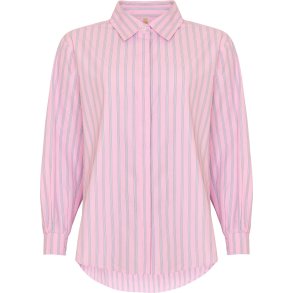 NYDELIG BLUSE, STRIPET ROSA, BOMULL