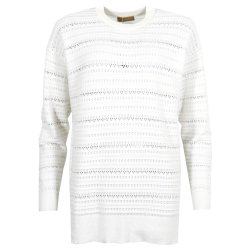 NYDELIG GENSER MED M�NSTERSTRIKK, VISCOSE BLANDING, OFFWHITE
