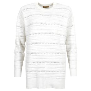 NYDELIG GENSER MED M�NSTERSTRIKK, VISCOSE BLANDING, OFFWHITE