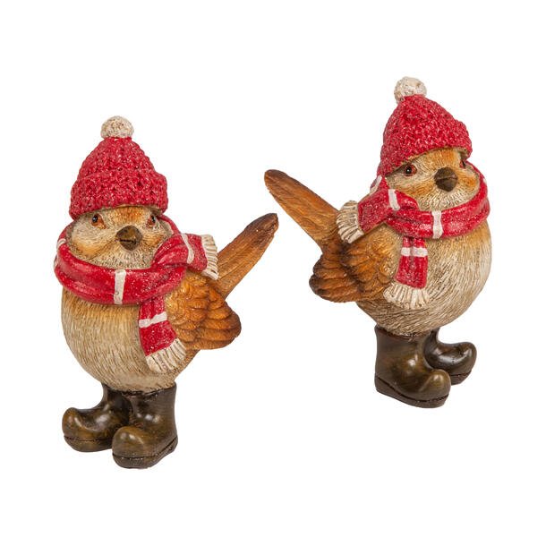 KOSELIG FUGL MED LUE, SKJERF OG STVLER, H 9 CM