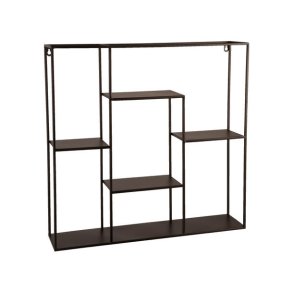 NYDELIG HYLLE I SORTMALT METALL, 58 x 58 CM