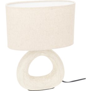 NYDELIG KERAMIKK LAMPE, LYS BEIGE MED SKJERM, H 35,5CM