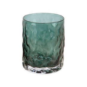 LEKKERT LYSGLASS, BLGET, 7,5 X 9,5 CM, PETROL