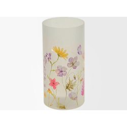 VAKKER BATTERILYKT MED SOMMERBLOMSTER, H 15 CM