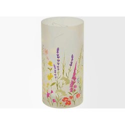 VAKKER BATTERILYKT MED SOMMERBLOMSTER, H 15 CM