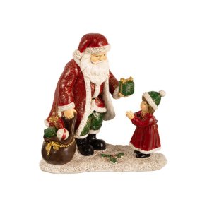 VAKKER FIGUR, NISSE MED GAVESEKK, 13,5 X 14 CM