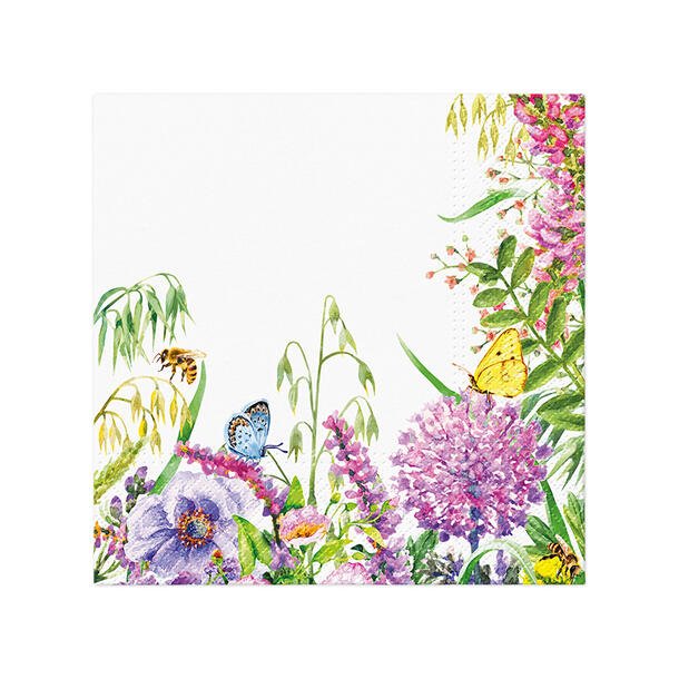 VAKKER SERVIETT MED SOMMERBLOMSTER,LUNCH