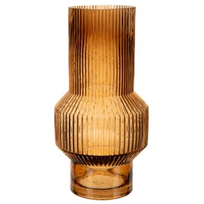LEKKER GLASSVASE, COGNACFARGET, H 35 CM