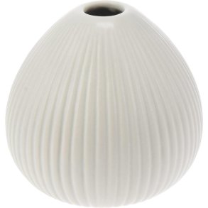 SKJ�NN KERAMIKK VASE, H 10 CM, LYS GR�