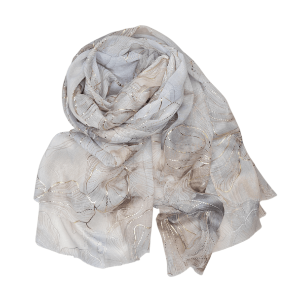 NYDELIG LETT SKJERF MED BLOMSTER, BEIGE