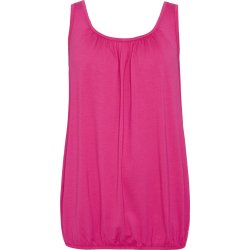 NYDELIG ENSFARGET TOPP MED STRIKK NEDE, VISCOSE JERSEY, ROSA