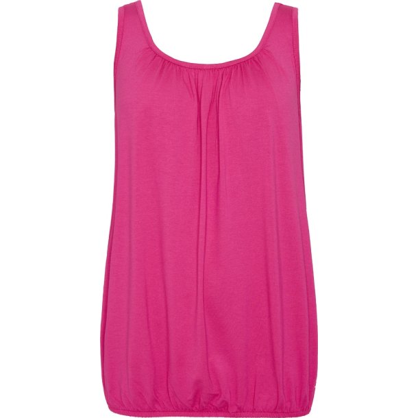 NYDELIG ENSFARGET TOPP MED STRIKK NEDE, VISCOSE JERSEY, ROSA