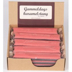GAMMELDAGS KARAMELL STANG MED SMAK AV SALT LAKRIS OG BRINGEBR, 100 GR.