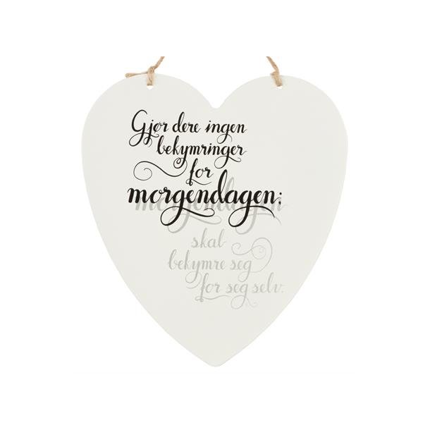 SKILT, HJERTE, MORGENDAGEN, 16 X 17 CM