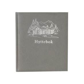 VAKKER HYTTEBOK MED FJELLMOTIV, GR, 21 X 24 CM, 96 ARK