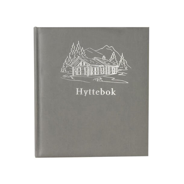 VAKKER HYTTEBOK MED FJELLMOTIV, GR, 21 X 24 CM, 96 ARK