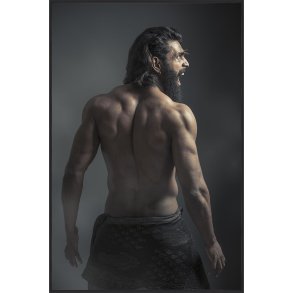 EKSKLUSIVT BILDE MASKULINT, TEMPERERT GLASS, 70 X 105 CM