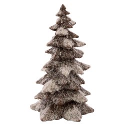 VAKKERT JULETRE, BRUNT MED GLITTERSN, H 17 CM