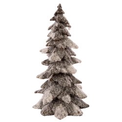 VAKKERT JULETRE, BRUNT MED GLITTERSN, H 20 CM