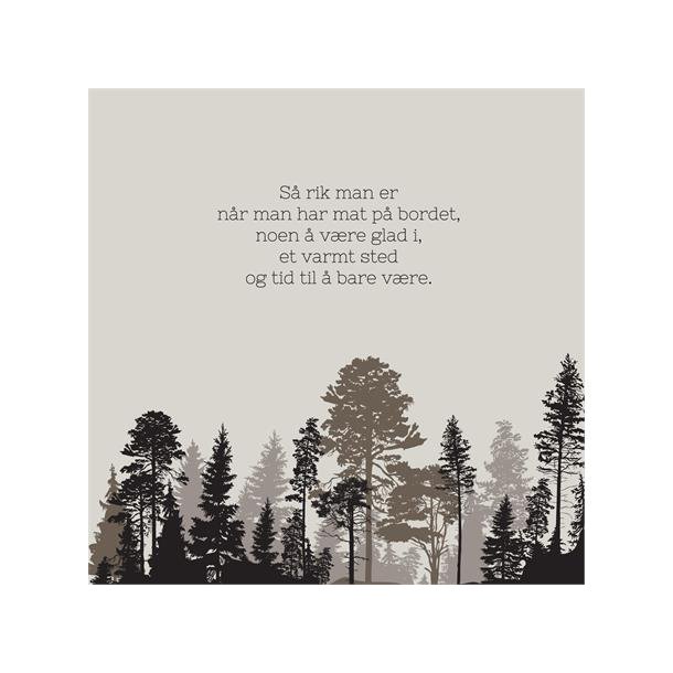 NYDELIG SERVIETT MED TEKST, S� RIK MAN ER, LUNCH