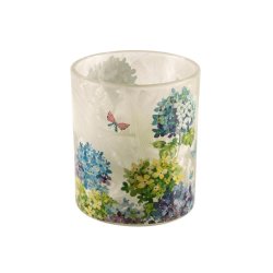 DUFTLYS I GLASS MED HORTENSIA MOTIV, 7 x 8 CM
