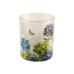 DET VAKRESTE LYSGLASS MED HORTENSIA MOTIV, 12 x 18 CM