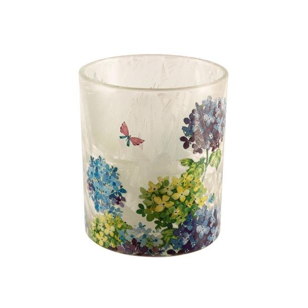 DET VAKRESTE LYSGLASS MED HORTENSIA MOTIV, 12 x 18 CM